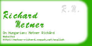 richard metner business card