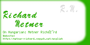 richard metner business card